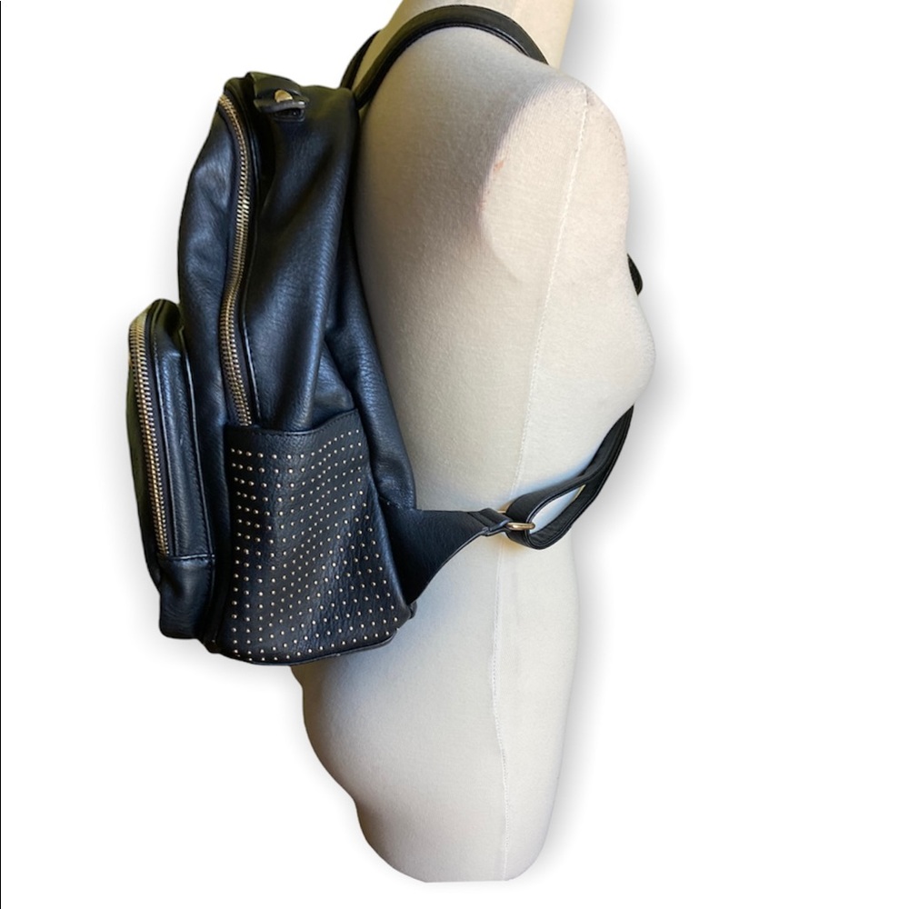 Black backpack, golden studs, O/S - Picture 3 of 5